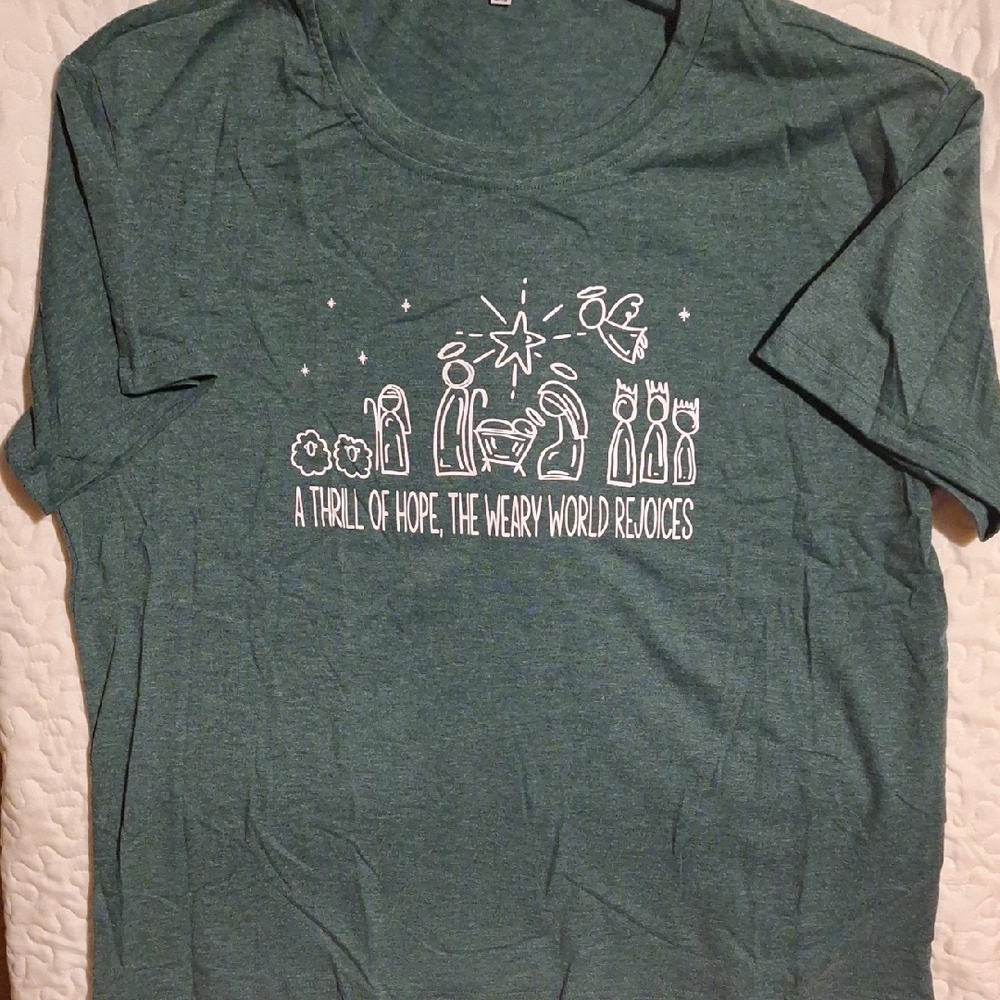 Amazon Green Graphic Christmas Tee Womens 2X. NWT